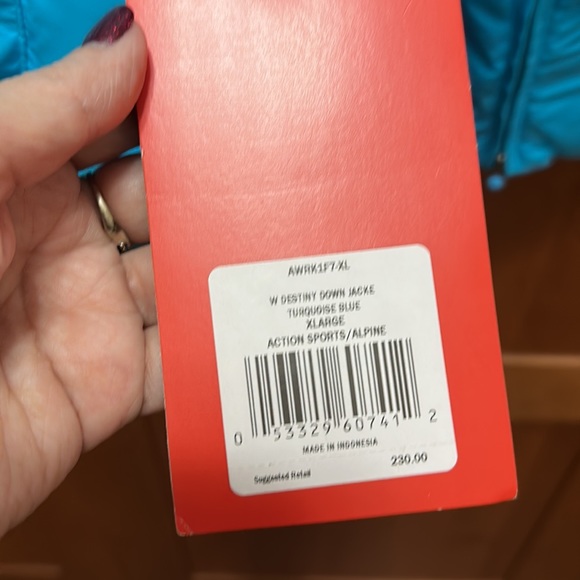 Women’s destiny down jacket ; turquoise - Picture 3 of 4